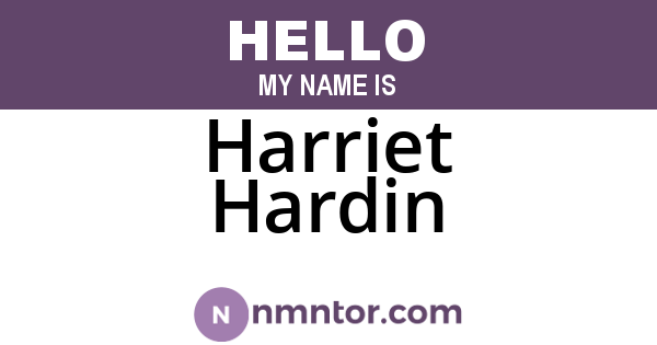 Harriet Hardin