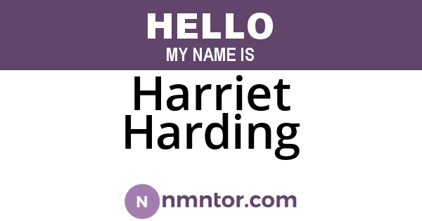 Harriet Harding