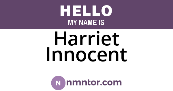 Harriet Innocent