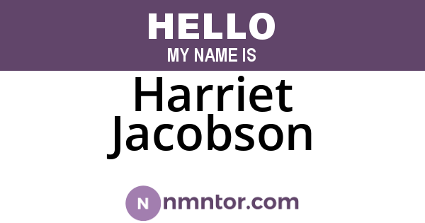 Harriet Jacobson