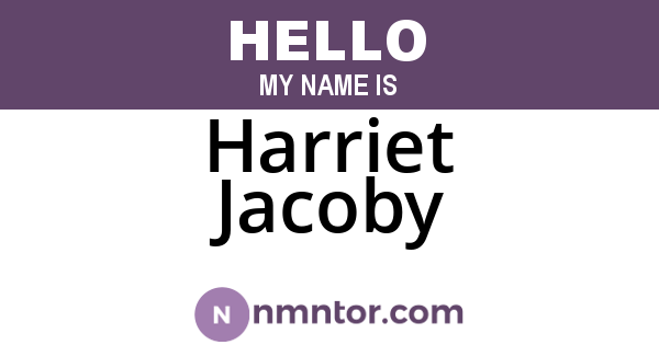 Harriet Jacoby