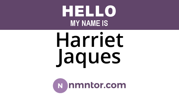 Harriet Jaques