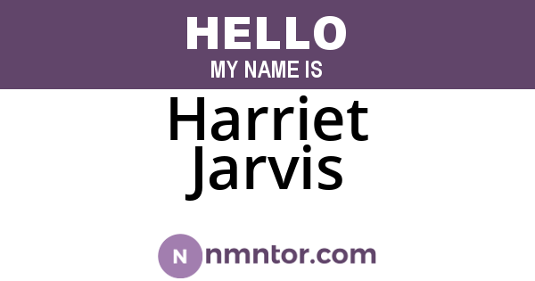 Harriet Jarvis