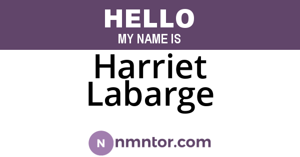 Harriet Labarge