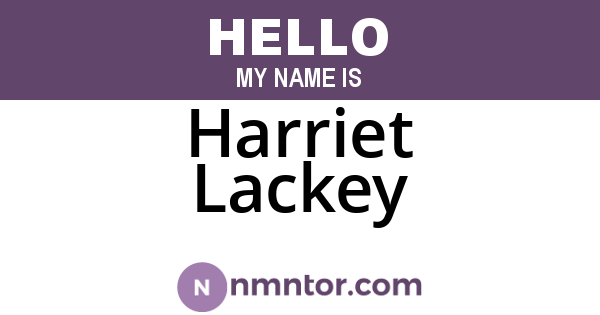 Harriet Lackey