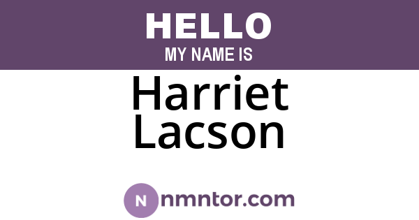 Harriet Lacson