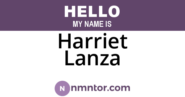 Harriet Lanza