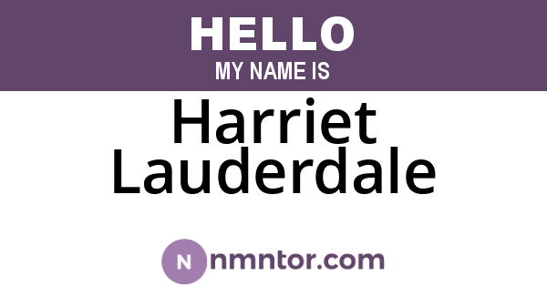 Harriet Lauderdale