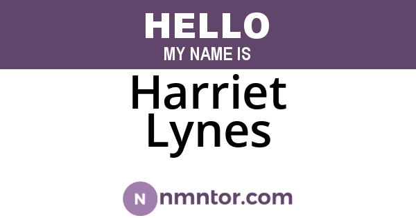 Harriet Lynes