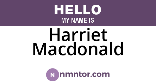 Harriet Macdonald