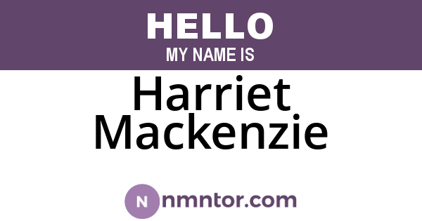 Harriet Mackenzie