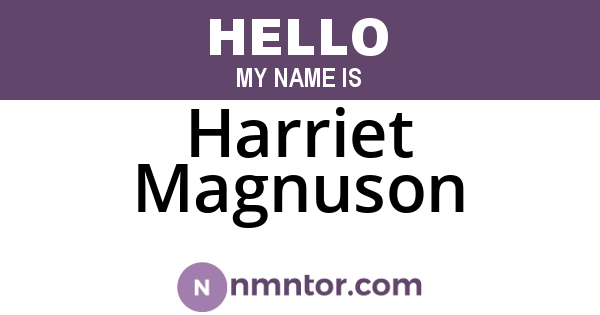 Harriet Magnuson