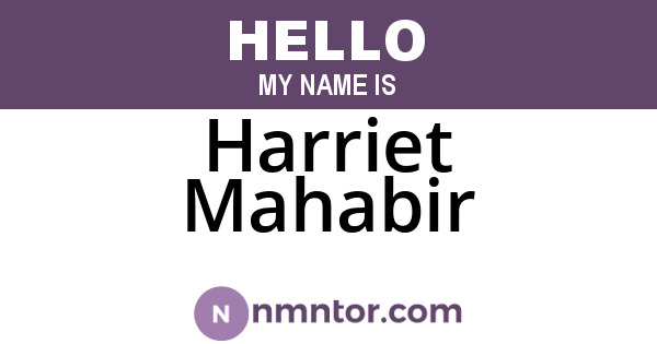 Harriet Mahabir