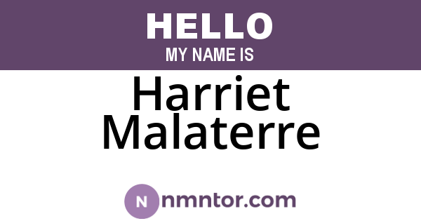 Harriet Malaterre
