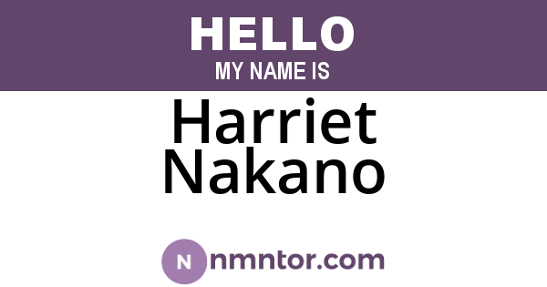Harriet Nakano