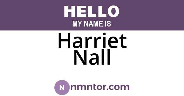 Harriet Nall