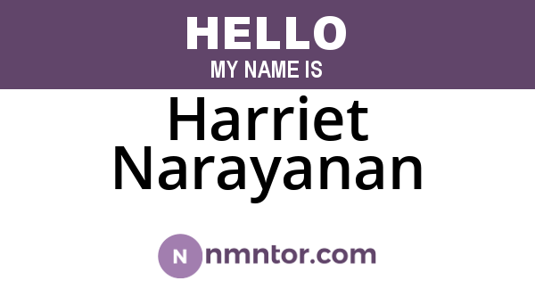 Harriet Narayanan