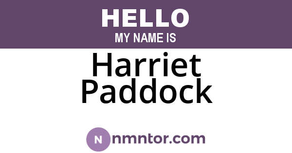 Harriet Paddock