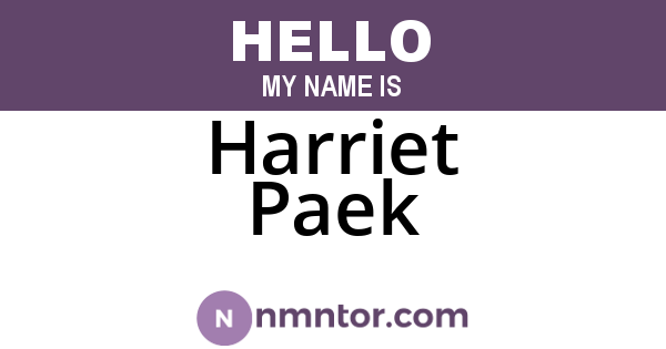 Harriet Paek