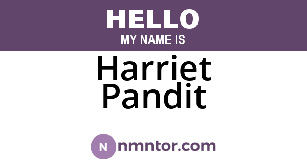 Harriet Pandit