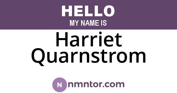 Harriet Quarnstrom