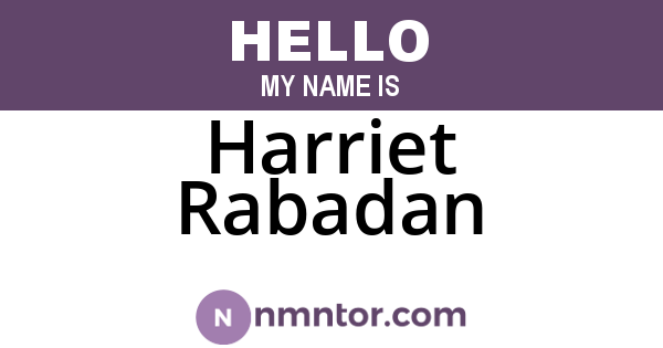 Harriet Rabadan