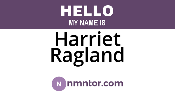 Harriet Ragland