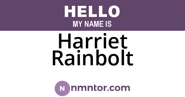 Harriet Rainbolt