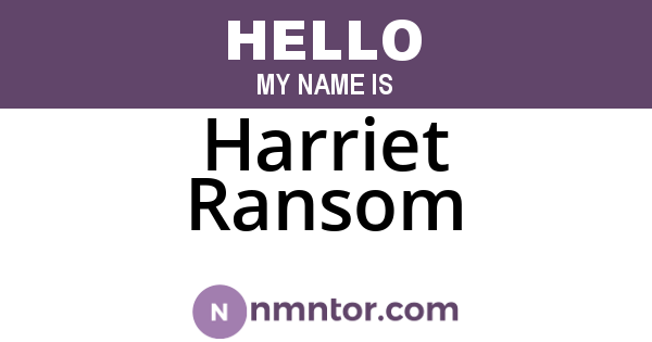 Harriet Ransom