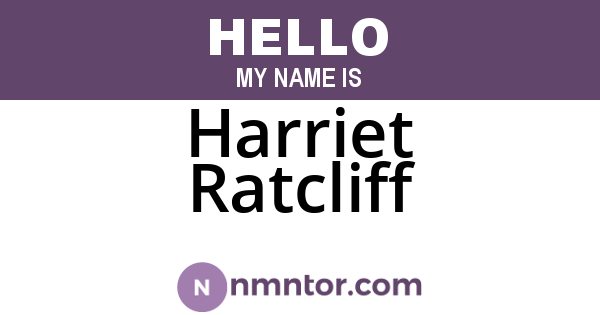 Harriet Ratcliff