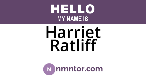 Harriet Ratliff