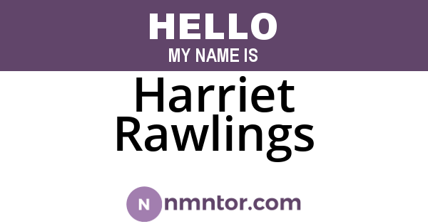 Harriet Rawlings