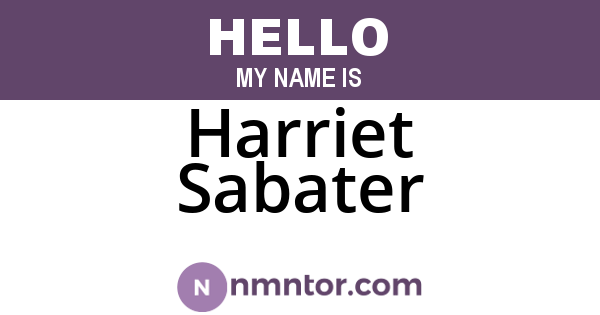 Harriet Sabater