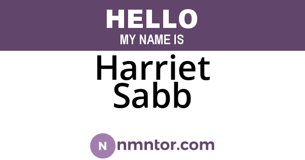 Harriet Sabb