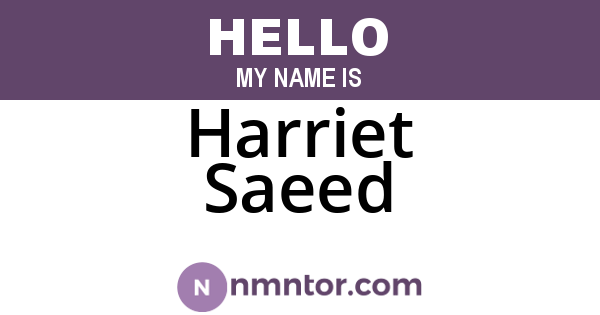 Harriet Saeed