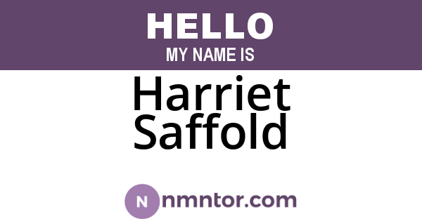 Harriet Saffold