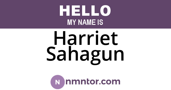 Harriet Sahagun