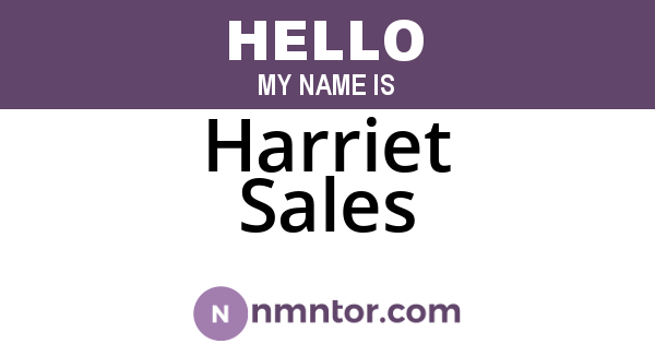 Harriet Sales