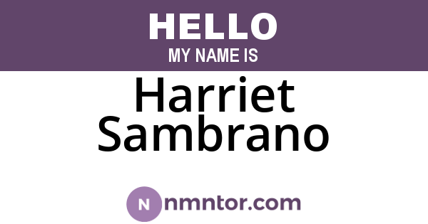 Harriet Sambrano