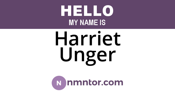 Harriet Unger