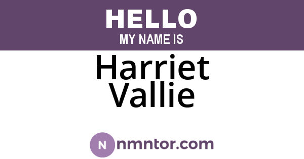 Harriet Vallie