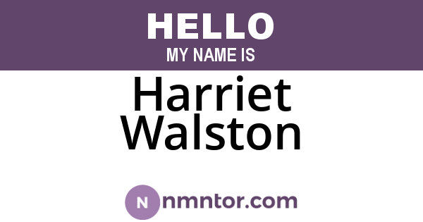 Harriet Walston