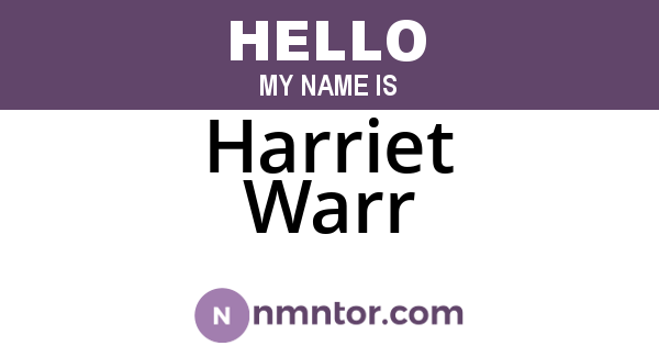 Harriet Warr