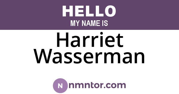Harriet Wasserman