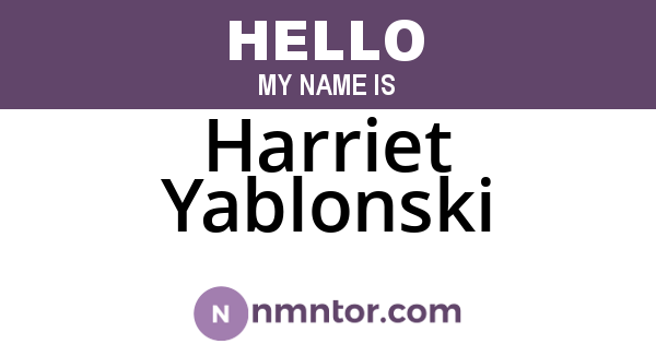 Harriet Yablonski
