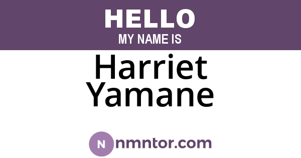 Harriet Yamane