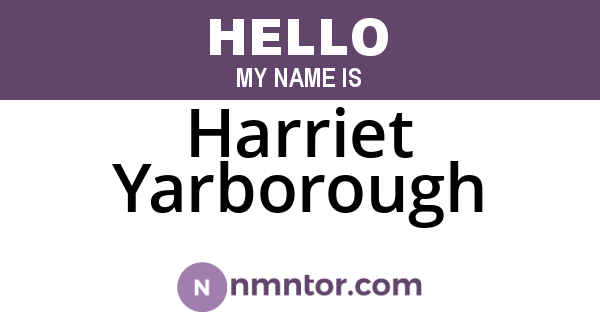 Harriet Yarborough