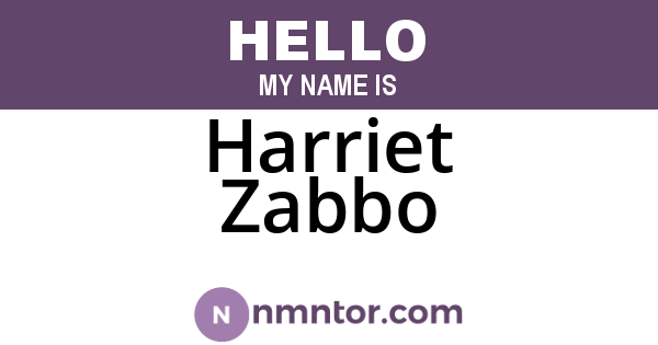 Harriet Zabbo