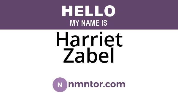 Harriet Zabel