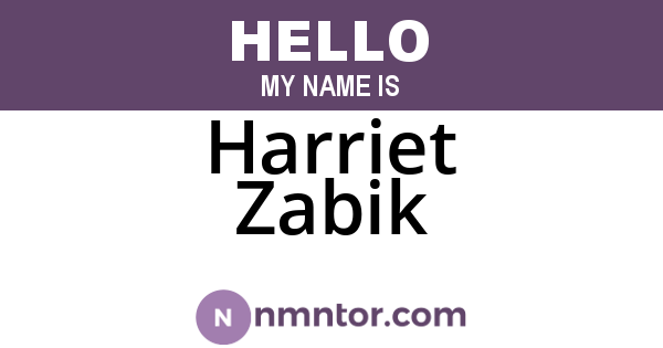 Harriet Zabik